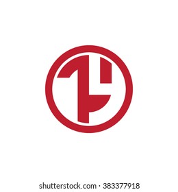 TY initial letters circle business logo red