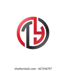 TY initial letters looping linked circle logo red black