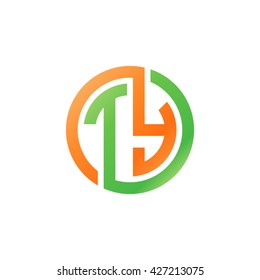 TY initial letters looping linked circle logo orange green