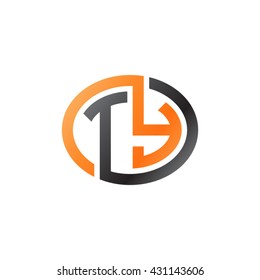 TY initial letters looping linked ellipse logo orange black