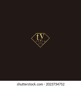 TY Initial logo diamond luxury wedding illustration