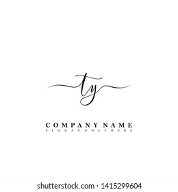 TY Initial luxury handwriting logo vector