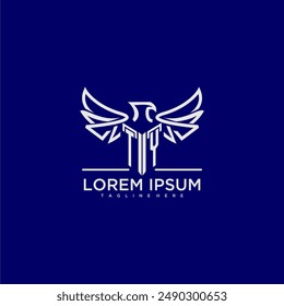 Monograma inicial TY para el logotipo de la empresa con Imagen de águila