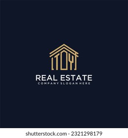 TY initial monogram logo for real estate design