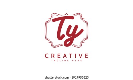 TY Initials, handwriting logo vector