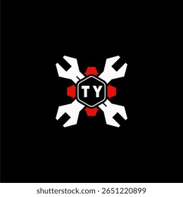 TY Initiales Vektor Stok Otomotif Logo Design