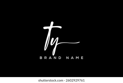 TY letter beauty handwriting vector logo. 
