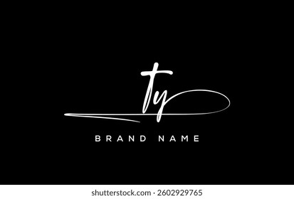 TY letter beauty handwriting vector logo. 
