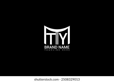 TY letter logo design on black background. TY creative initials letter logo concept. TY unique design.