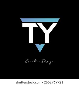 TY Letter Logo en Triangle - Monograma moderno de degradado para el diseño de marca e identidad