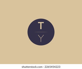 TY letter modern elegant logo design vector images