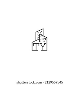 Logotipo de concepto de línea TY en diseño profesional de alta calidad que será mejor para empresas relacionadas con bienes raíces