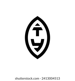 TY line geometric monogram with high quality professional design that will print well