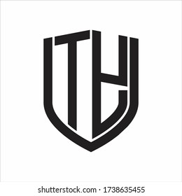 TY Logo monogram with emblem shield design isolated on white background