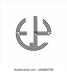 TY Logo monogram triple ribbon style line design template isolated on white background