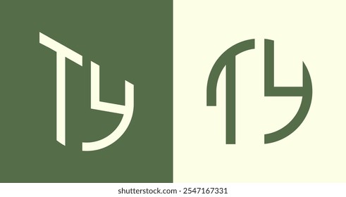 TY modernes Anfangsbuchstaben Logo Design Vektorbündel. Es wird geeignet sein, für welches Unternehmen oder Markenname diese anfänglichen beginnen.