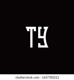 TY monogram logo with curved side style design template