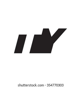 TY negative space letter logo