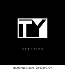 TY Negative Space Monogram – Minimalist Black and White Letter mark Logo for Creative Branding, Fashion Identity  Modern Design Concepts
