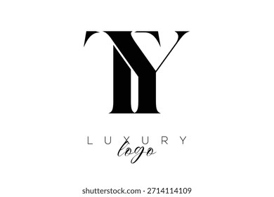 TY Serif Letter Monogram Typography Logo for Elegant Premium Branding Identity