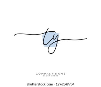 TY T Y Initial handwriting logo template