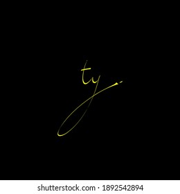 TY T Y Initial Handschrift kreative Mode elegantes Design Logo Zeichen Symbol Vorlage Vektorsymbol