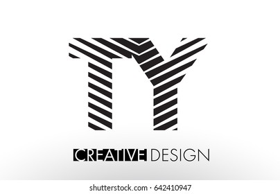 TY T Y Lines Letter Design with Creative Elegant Zebra Vector Illustration.