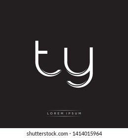 ty t y Logo Initial Letter Split Lowercase Modern Monogram