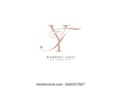  Logotipo do casamento TY YT com letras iniciais do monograma