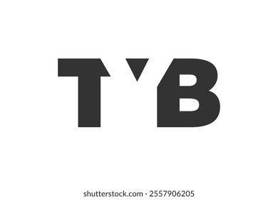 TYB logo design. Initial letter T Y B bold font style for tech startups, consulting, corporate branding. Creative company name, headlines typography identity, trendy logotype. Vector illustration.