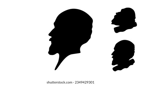 Tycho Brahe silhouette, high quality vector