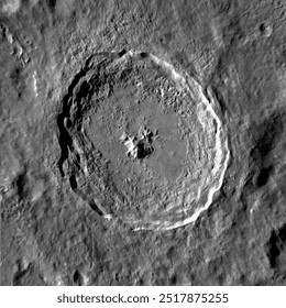 The Tycho crater.  A prominent lunar impact crater.