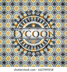 Tycoon arabic badge background. Arabesque decoration.