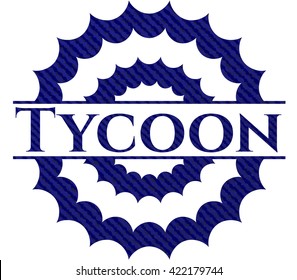 Tycoon badge with denim background