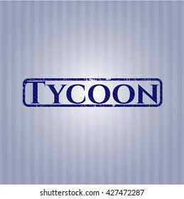 Tycoon badge with denim background