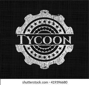Tycoon chalk emblem, retro style, chalk or chalkboard texture