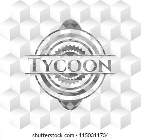 Tycoon grey emblem with cube white background