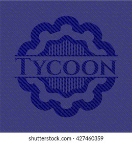 Tycoon jean or denim emblem or badge background