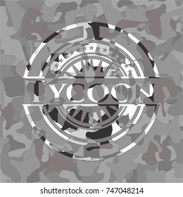 Tycoon on grey camouflaged texture