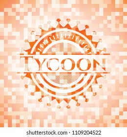 Tycoon orange mosaic emblem with background