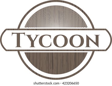 Tycoon retro style wooden emblem