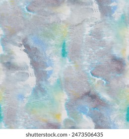 Tye Die Vector Shirt. Seamless Tie Dye Print. Japanese Tiedye Pattern. Tye Endless Shibori. Blue Swirl Background. Vector Brush Grunge. White Yellow Background. Grey Grunge Shirt. Yellow Blue Batik.
