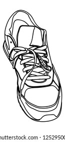 Tying sports shoes vector illustration isolated on white background. Sneakers vector. Sports wear. Modern foot wear. Elegant equipment for gym and outdoor activity.
