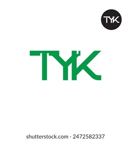 Diseño de monograma de letra con logotipo TYK