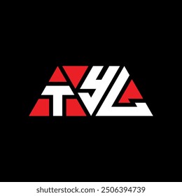 TYL triangle letter logo design with triangle shape. TYL triangle logo design monogram. TYL triangle vector logo template with red color. TYL triangular logo Simple, Elegant, and Luxurious design.