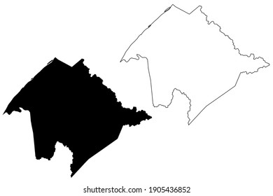 Tyler County, State of West Virginia (U.S. county, United States of America) map vector illustration