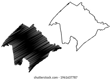 Tyler County, State of West Virginia (U.S. county, United States of America) map vector illustration, scribble sketch Tyler map