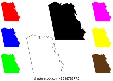 Tyler County, Texas (Condados no Texas, Estados Unidos da América, EUA, EUA, EUA) mapa ilustração vetorial, rabiscar esboço Mapa de Tyler