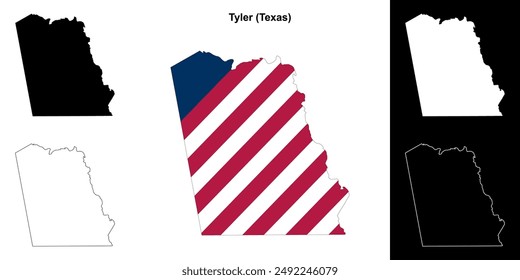 Tyler County (Texas) outline map set