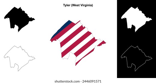 Tyler County (West Virginia) outline map set